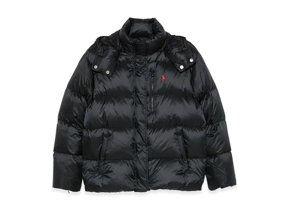Polo Ralph Lauren Women's Water-Repellent Quilted Down Jacket With Detachable Hood "Black"