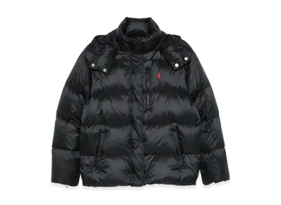 Polo Ralph Lauren Women's Water-Repellent Quilted Down Jacket With Detachable Hood "Black"