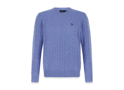 Polo Ralph Lauren Cable-Knit Wool-Cashmere Sweater "Light Blue"