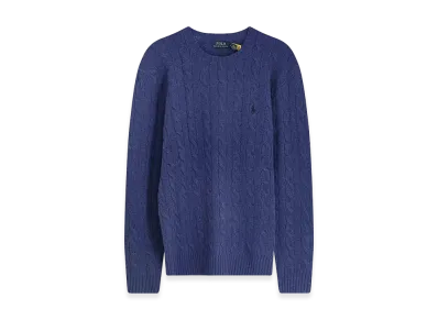 Polo Ralph Lauren Cable Knit Wool Cashmere Sweater "Navy Blue"