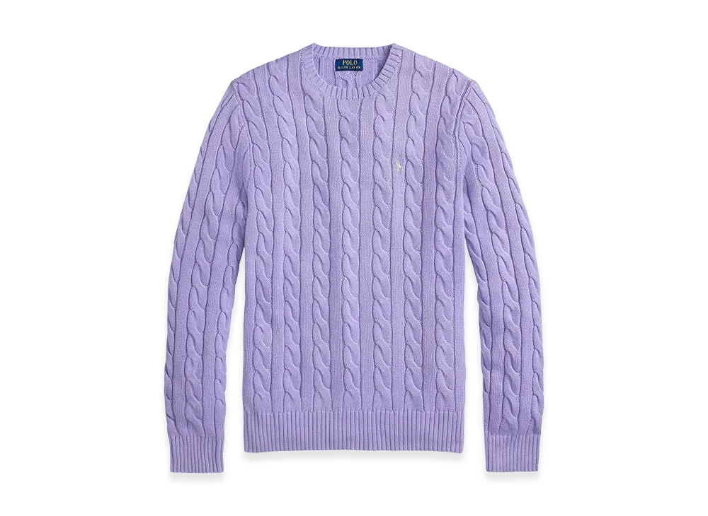 Polo Ralph Lauren Cotton Braided Sweater "Purple"