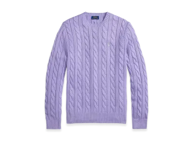 Polo Ralph Lauren Cotton Braided Sweater "Purple"