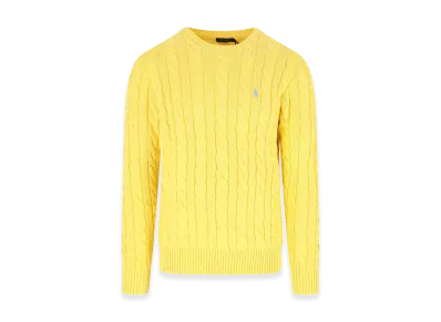 Polo Ralph Lauren Cotton Braided Sweater "Yellow"