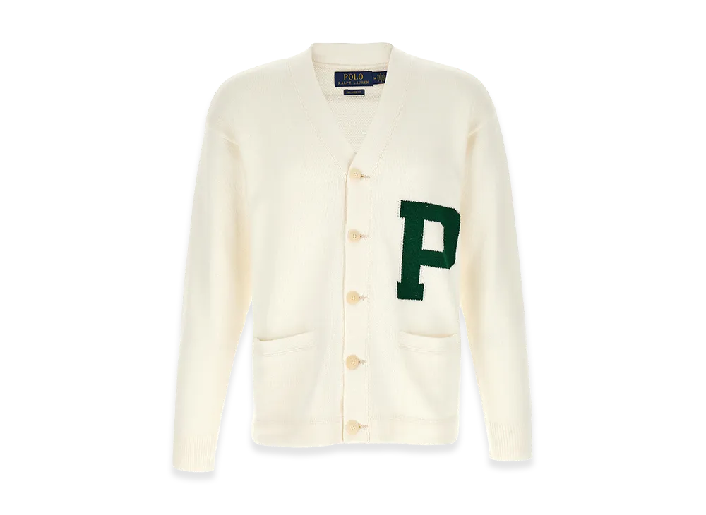 Polo Ralph Lauren Letter Intarsia Cardigan "White"