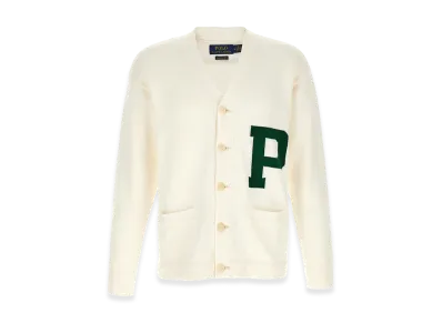 Polo Ralph Lauren Letter Intarsia Cardigan "White"