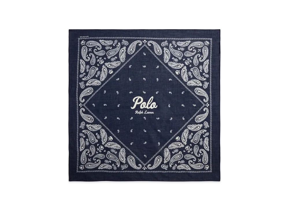 Polo Ralph Lauren Women's Cashmere Pattern Bandana "Navy Blue"