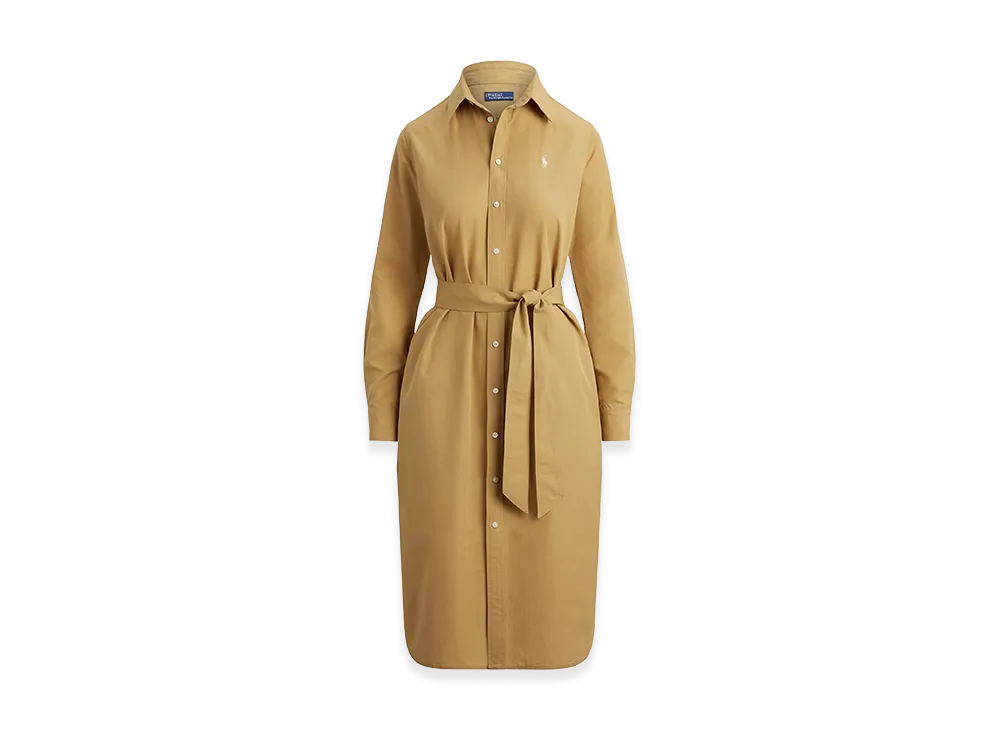 Polo Ralph Lauren Women's Cotton-Linen Belted Shirt Dress "Beige"