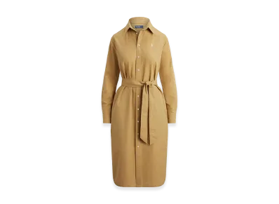 Polo Ralph Lauren Women's Cotton-Linen Belted Shirt Dress "Beige"