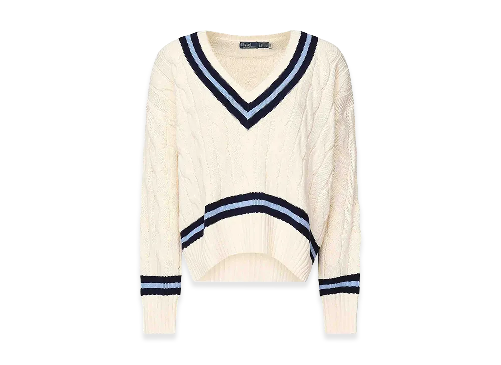 Polo Ralph Lauren Women's Cable-Knit Cricket Jersey "Cream"