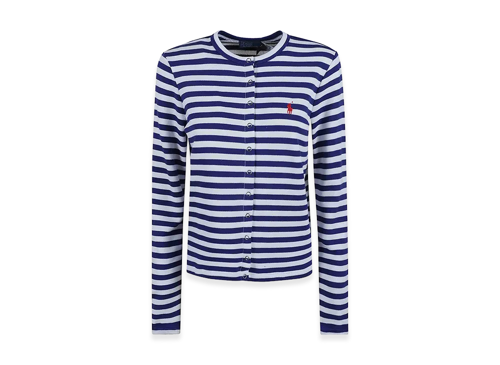 Polo Ralph Lauren Women's Striped Cotton Mixed Sweatshirt "Dark Blue"