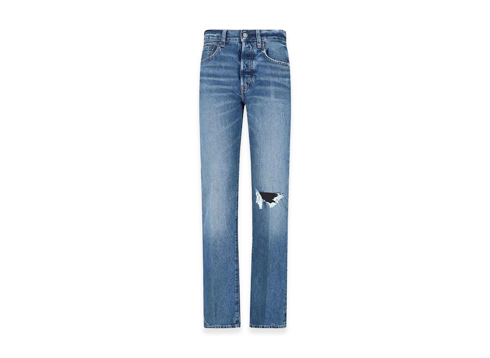 Polo Ralph Lauren Women's Destroyed Straight Jeans "Blue"