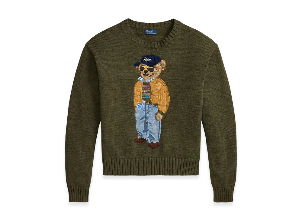 Polo Ralph Lauren Women's Polo Bear Cotton Sweater "Blue"