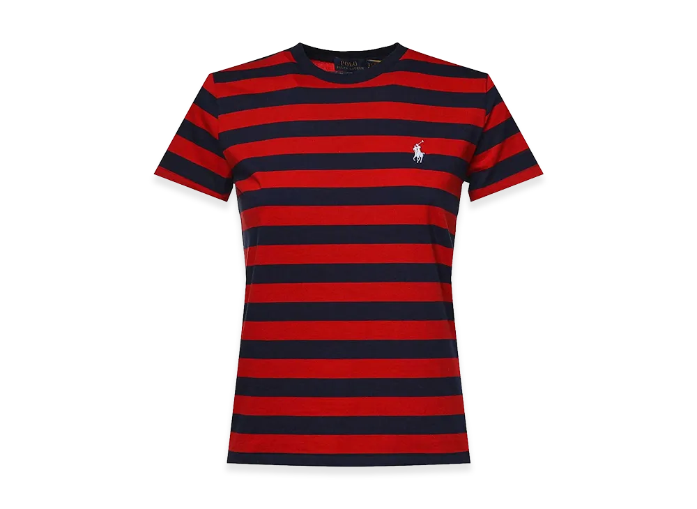 Polo Ralph Lauren Women's Striped Cotton T-Shirt With Logo "Dark Blue"