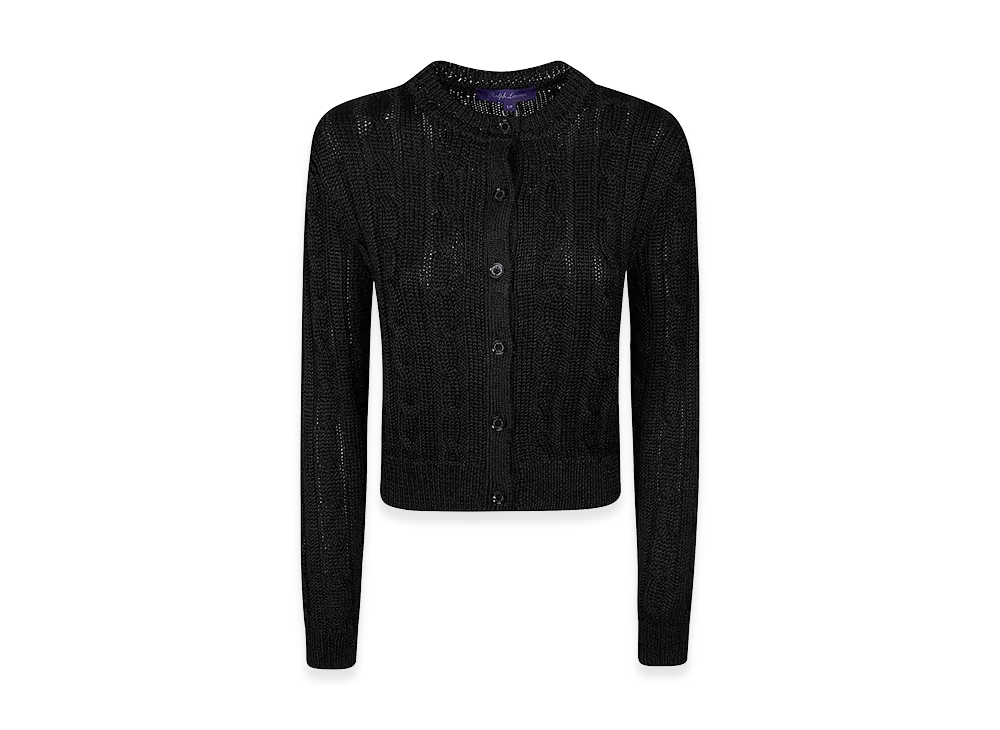 Polo Ralph Lauren Women's Crp Cbl Crd-Long Sleeve-Cardigan "Black"