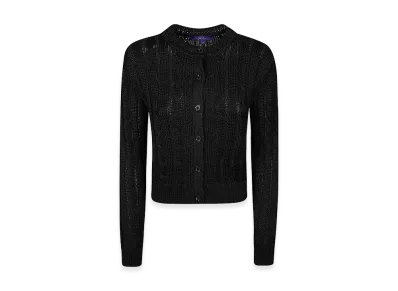 Polo Ralph Lauren Women's Crp Cbl Crd-Long Sleeve-Cardigan "Black"