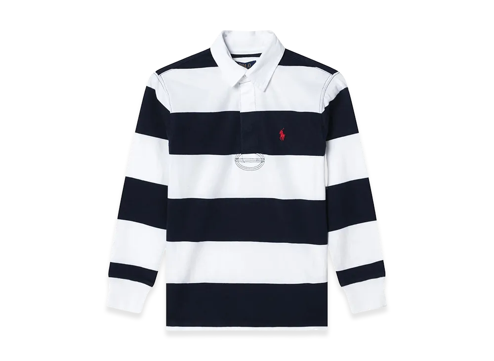 Polo Ralph Lauren Kids L/S Yd Rugby-Knit Shirts-Rugby "Blue"