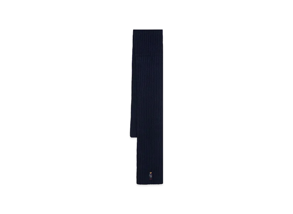 Polo Ralph Lauren Women's Polo Bear Wide Ribber Scarf "Dark Blue"