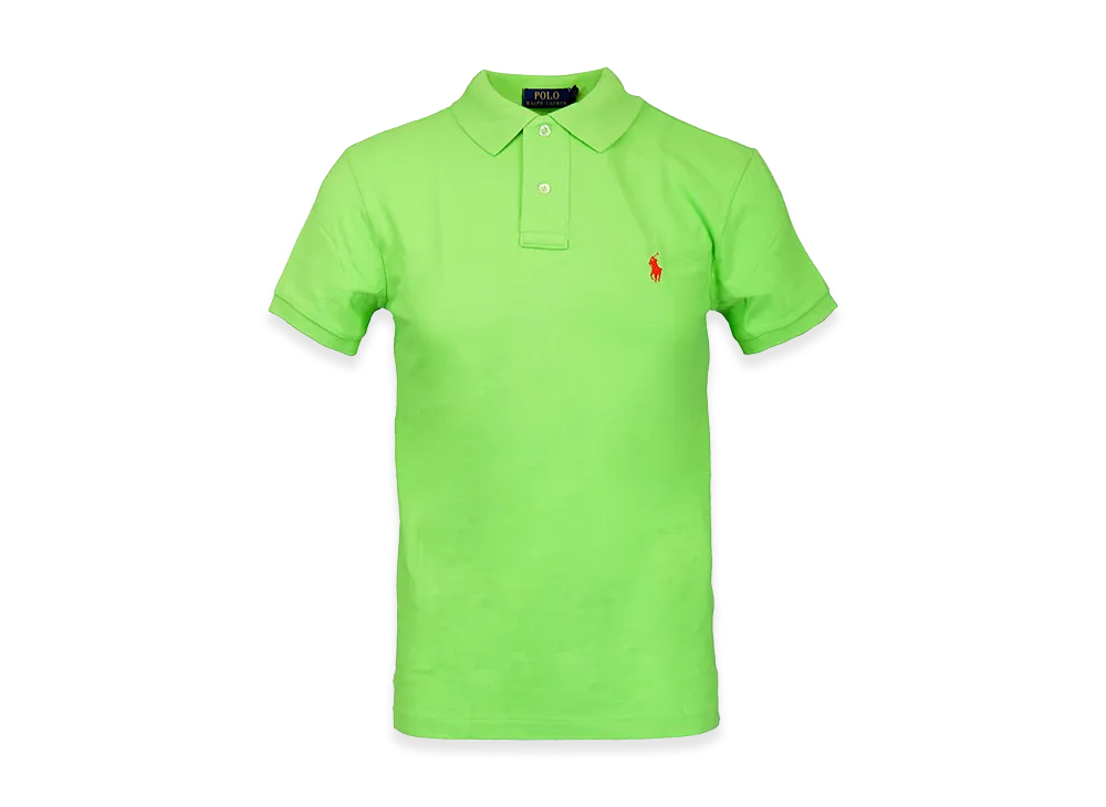 Polo Ralph Lauren Pique Cotton Polo Shirt "Green/Yellow"