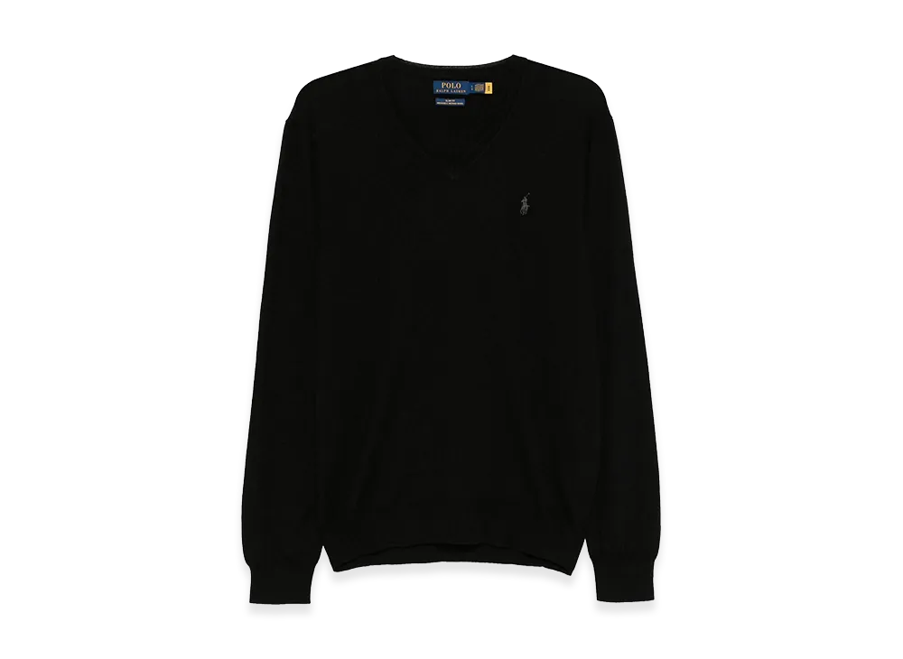 Polo Ralph Lauren V-Neck Sweater With Logo "Black"