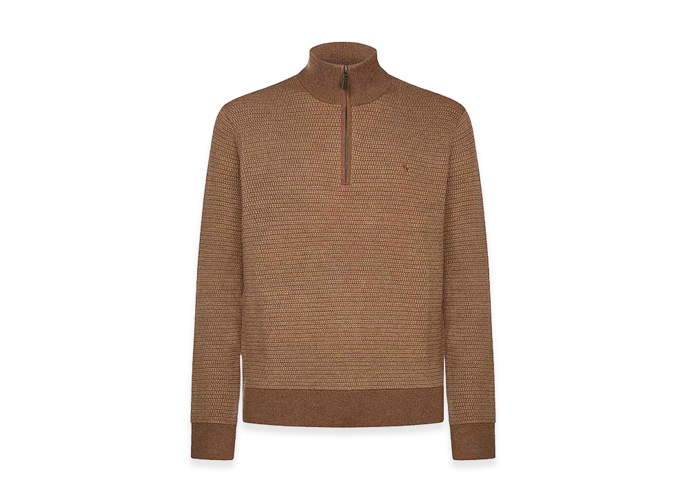 Polo Ralph Lauren Wool Zip-Up Sweater "Brown"