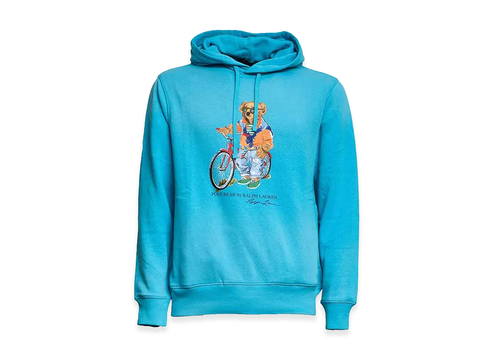 Polo Ralph Lauren Polo Bear Turquoise Cotton Blend Hoodie "Blue"