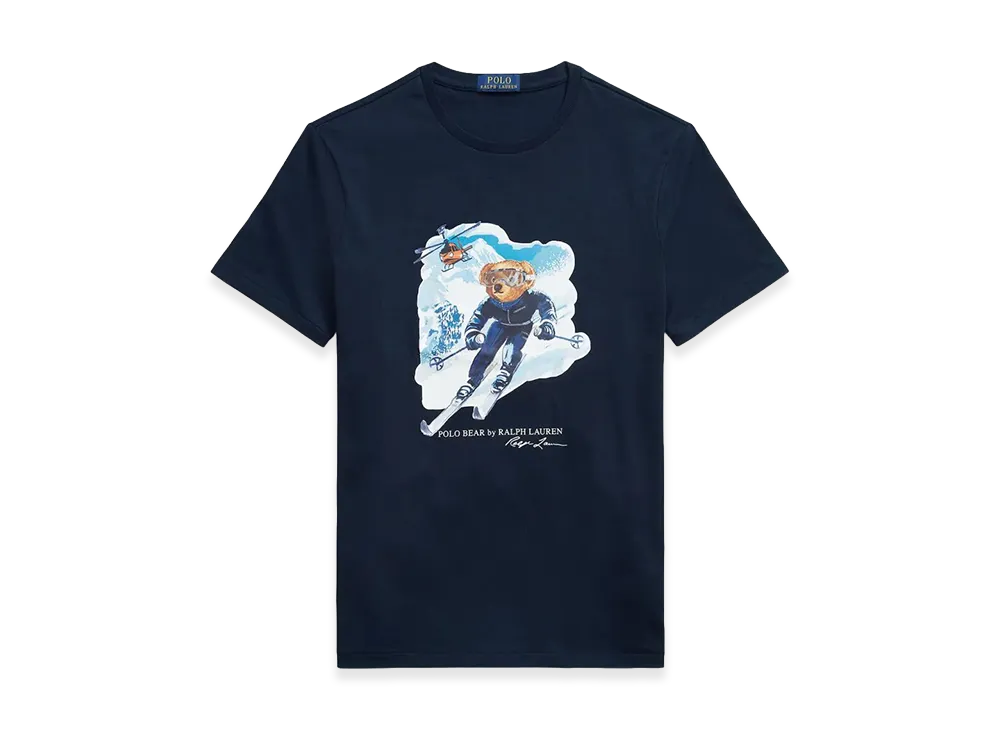 Polo Ralph Lauren Custom Slim Fit Polo Bear Skiing T-Shirt "Blue"