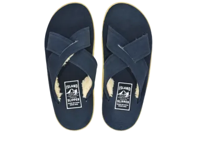 ISLAND SLIPPER Classic Slide + Mouton "Navy Suede" PT223MOU