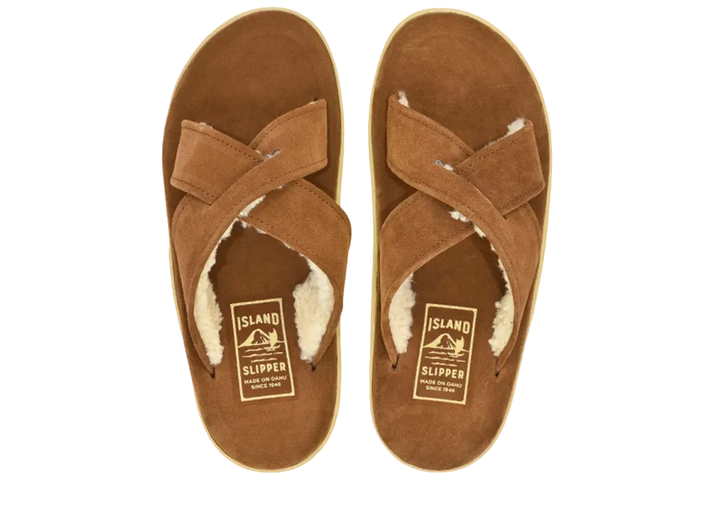 ISLAND SLIPPER Classic Slide + Mouton "Peanut Suede" PT223MOU