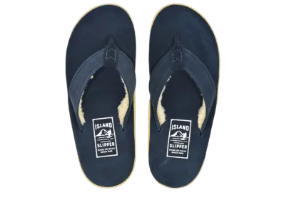 ISLAND SLIPPER Classic Suede + Mouton "Navy Suede" PT903MOU