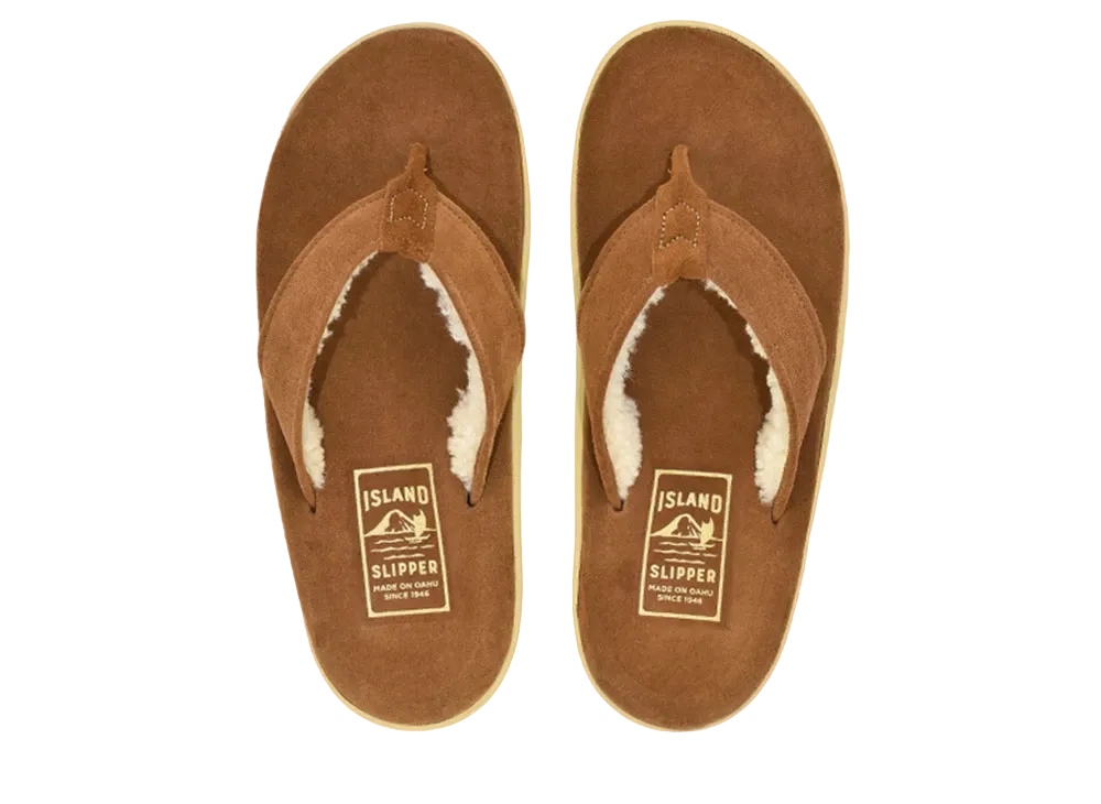 ISLAND SLIPPER Classic Suede + Mouton "Peanut Suede" PT903MOU