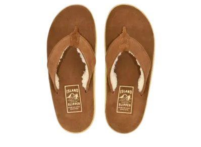 ISLAND SLIPPER Classic Suede + Mouton "Peanut Suede" PT903MOU