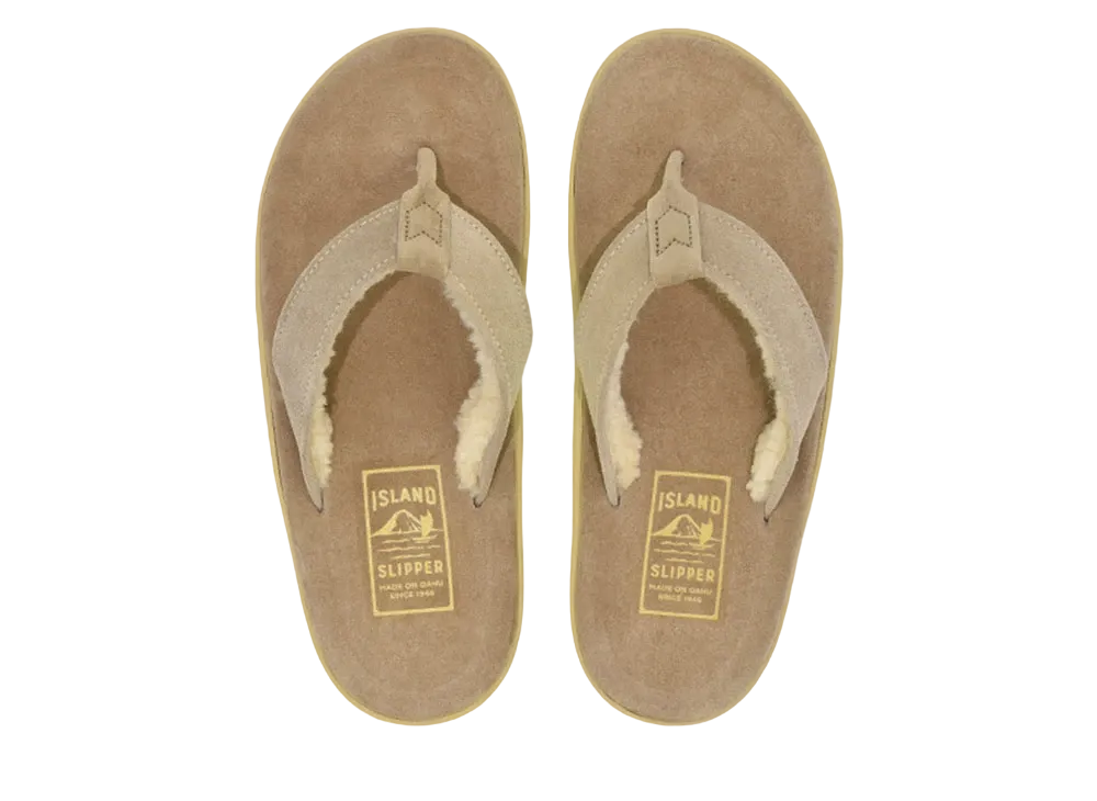 ISLAND SLIPPER Classic Suede + Mouton "Taupe Suede" PT903MOU
