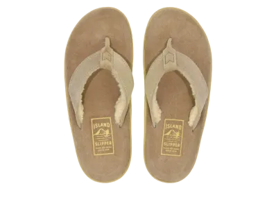 ISLAND SLIPPER Classic Suede + Mouton "Taupe Suede" PT903MOU