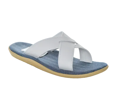 ISLAND SLIPPER Classic Slide with Fabric Insole "Herringbone/White" PTF223