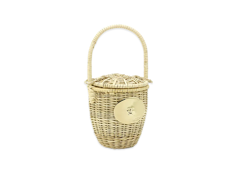 PATOU Women's Handbag Basket Bag Wicker Bucket Bag "Vanilla"