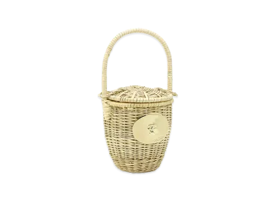 PATOU Women's Handbag Basket Bag Wicker Bucket Bag "Vanilla"
