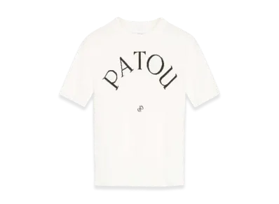 PATOU Women's Eco Friendly Cotton Brend Patou Jacquad Knit Top "White"