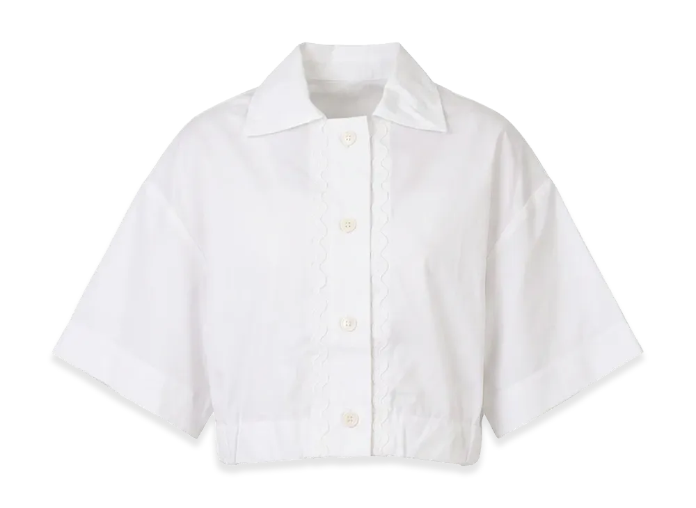 PATOU Women's Wave Cropped Shirt "White"
