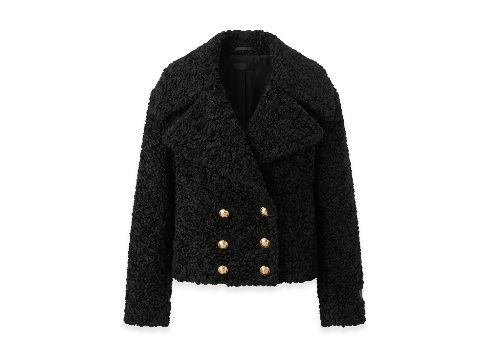 PATOU Women's Cropped Double Coat "Black"
