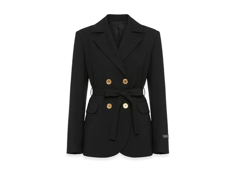 PATOU Women's Belted Tailored Jacket "Black"