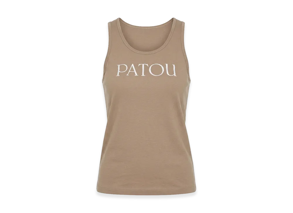 PATOU Women's Logo Print Tank Top "Dune"