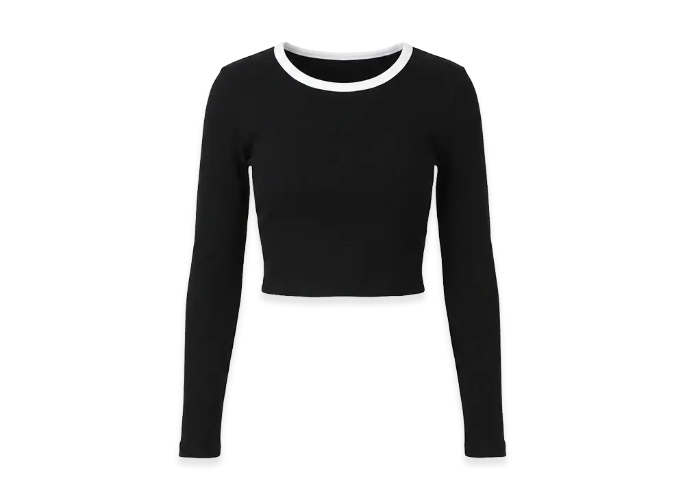 PATOU Women's Open Back Cropped T-Shirt "Black"