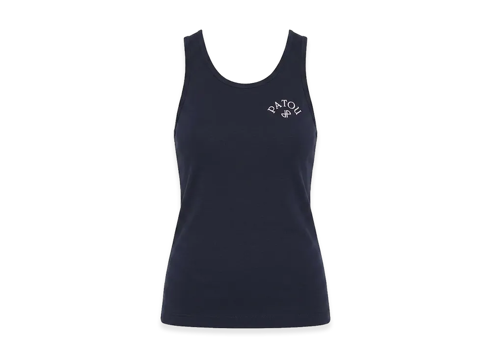 PATOU Women's Logo Embroidery Tank Top "Deepseablue"