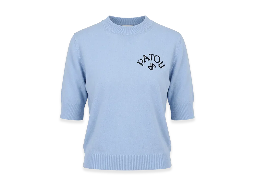 PATOU Women's Bow Collar Sweater "Riviera Blue"