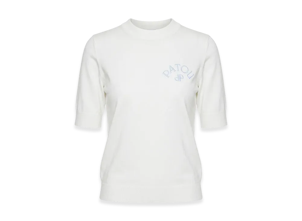 PATOU Women's Bow Collar Sweater "White"