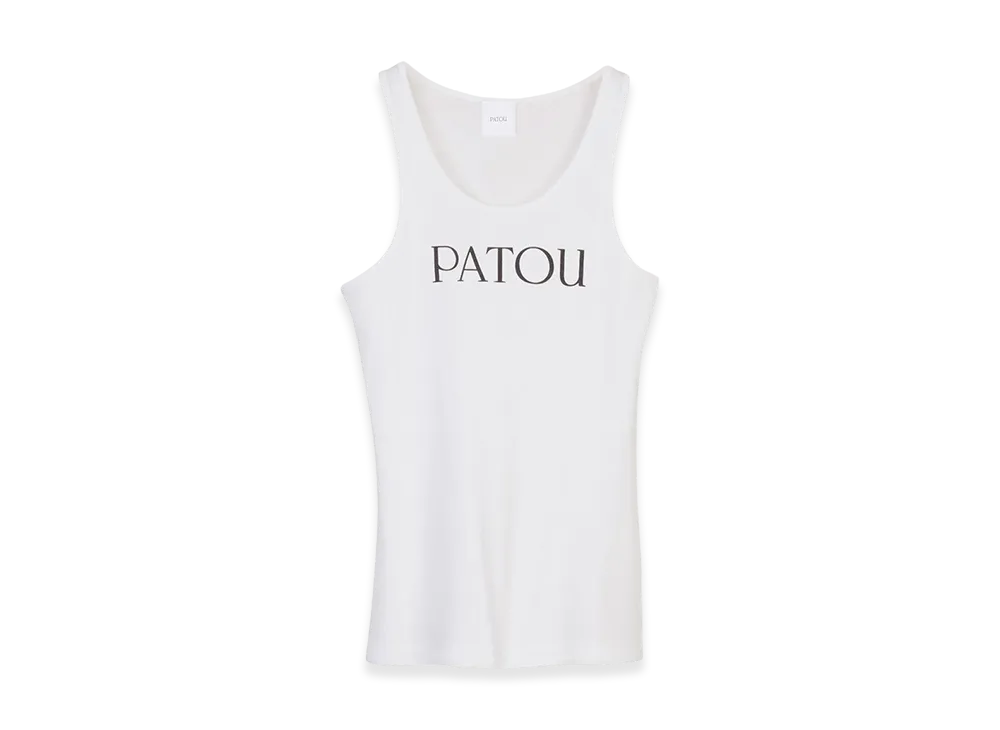 PATOU Women's Organic Cotton Fitted Tank Top "White"