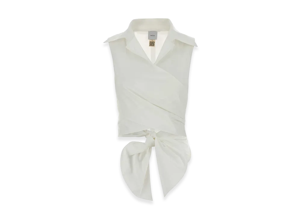PATOU Women's Sleeveless Draped Top "White"