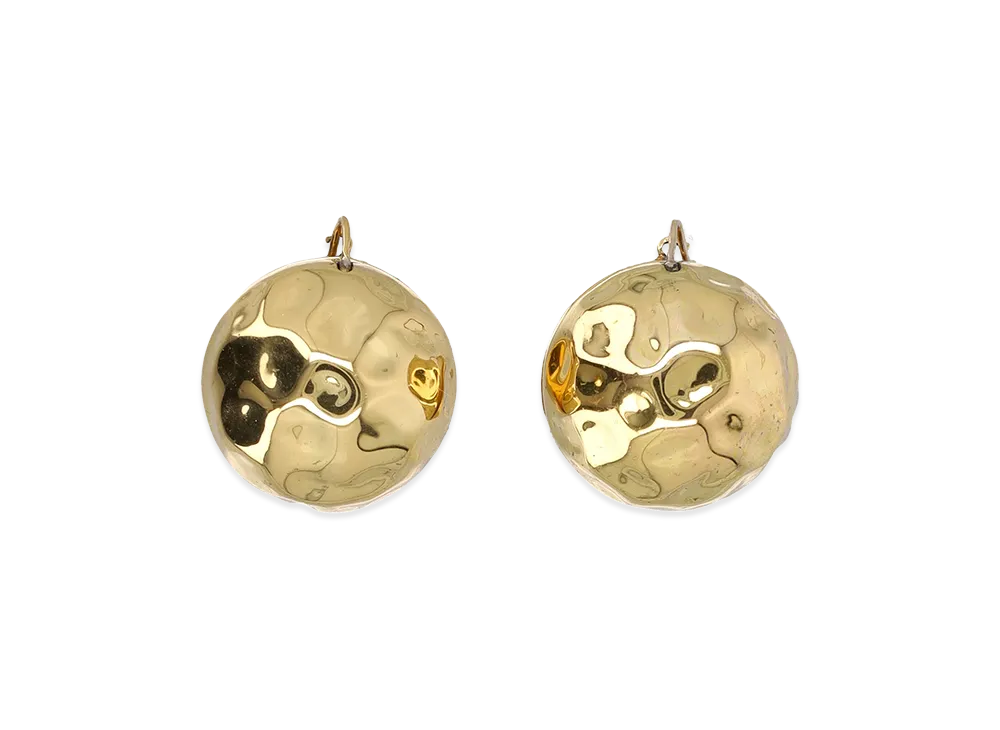 PATOU Women's Hammered Spherical Earrings "Gold"