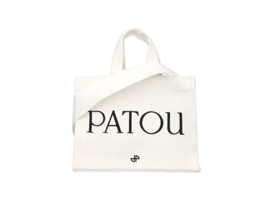 PATOU Women's Canvas Small Tote Shopping Bag "White"