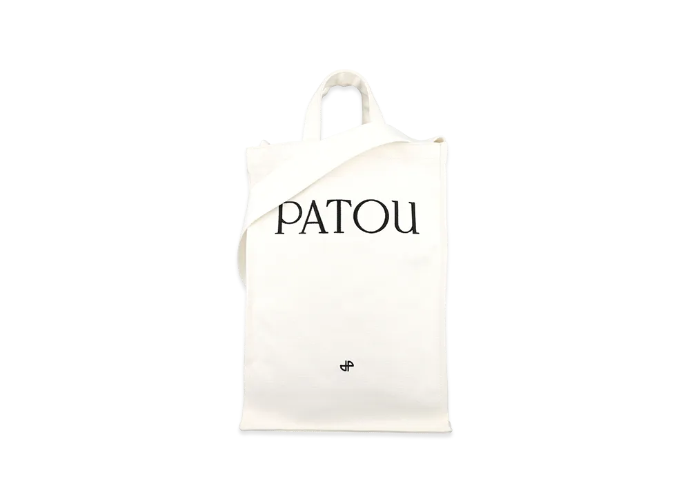 PATOU Women's Logo Vertical Tote Bag "White"